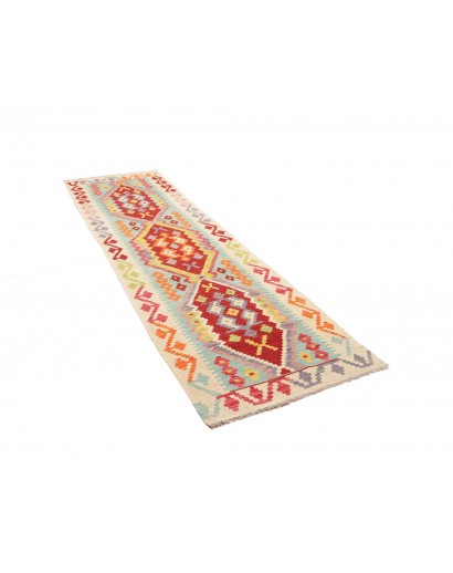 Tappeto Kilim Afghanistan bianco marrone 81x287