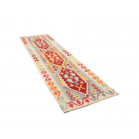 Tappeto Kilim Afghanistan bianco marrone 81x287