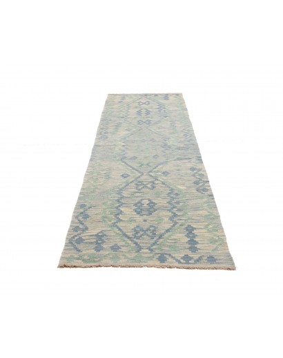 Tappeto Kilim Afghanistan azzurro beige 86x301
