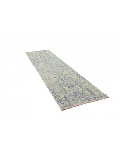 Tappeto Kilim Afghanistan azzurro beige 86x301