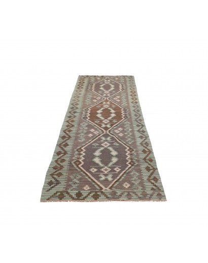 Tappeto Kilim Afghanistan bianco verde 84x295