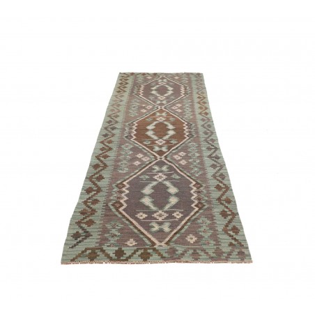 Tappeto Kilim Afghanistan bianco verde 84x295