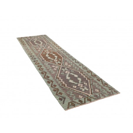 Tappeto Kilim Afghanistan bianco verde 84x295