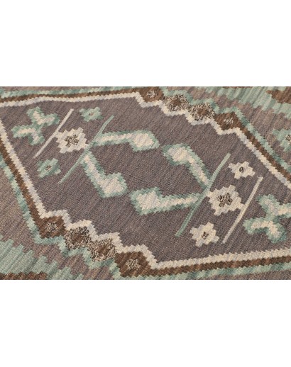Tappeto Kilim Afghanistan bianco verde 84x295