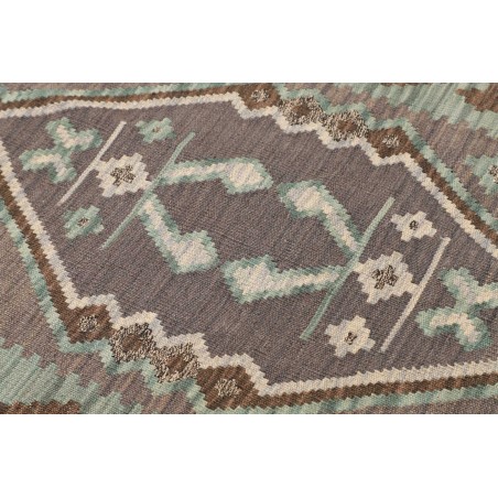 Tappeto Kilim Afghanistan bianco verde 84x295