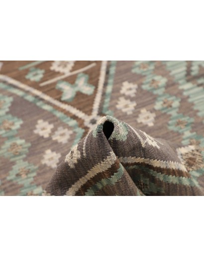 Tappeto Kilim Afghanistan bianco verde 84x295