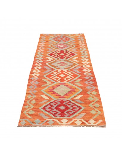 Tappeto Kilim Afghanistan arancione bianco 73x238