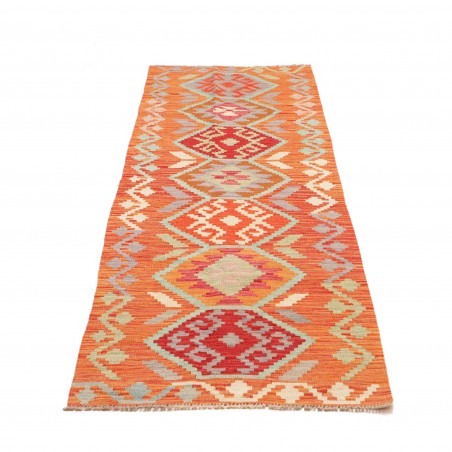 Tappeto Kilim Afghanistan arancione bianco 73x238