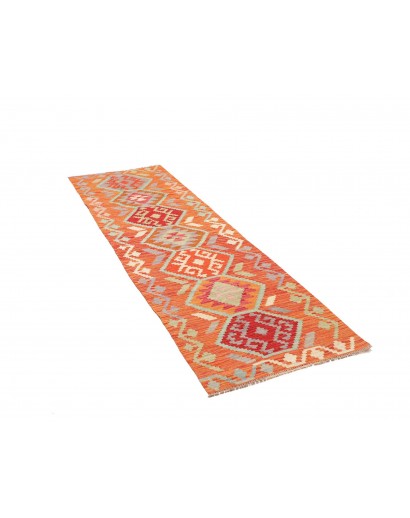 Tappeto Kilim Afghanistan arancione bianco 73x238