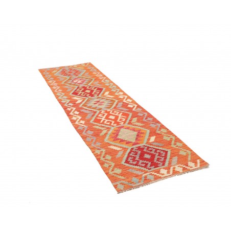 Tappeto Kilim Afghanistan arancione bianco 73x238