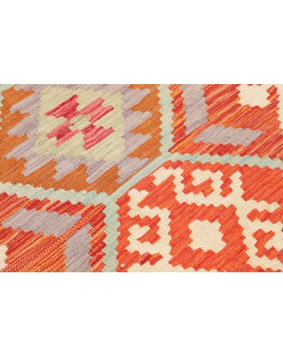 Tappeto Kilim Afghanistan arancione bianco 73x238