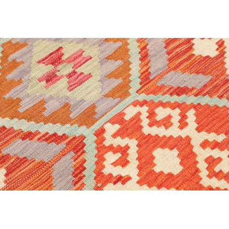 Tappeto Kilim Afghanistan arancione bianco 73x238