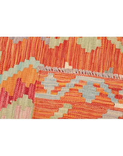 Tappeto Kilim Afghanistan arancione bianco 73x238