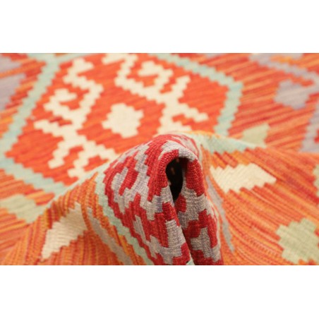 Tappeto Kilim Afghanistan arancione bianco 73x238