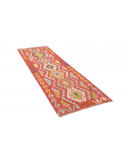 Tappeto Kilim Afghanistan arancione rosso 80x245