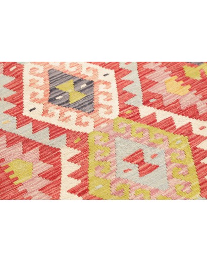 Tappeto Kilim Afghanistan arancione rosso 80x245