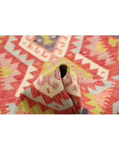 Tappeto Kilim Afghanistan arancione rosso 80x245