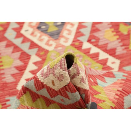Tappeto Kilim Afghanistan arancione rosso 80x245
