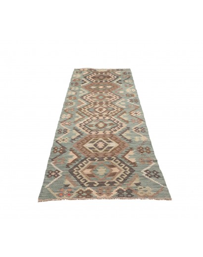 Tappeto Kilim Afghanistan azzurro bianco 86x285