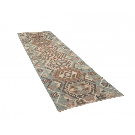 Tappeto Kilim Afghanistan azzurro bianco 86x285