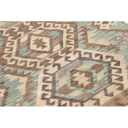 Tappeto Kilim Afghanistan azzurro bianco 86x285