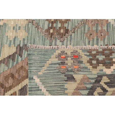 Tappeto Kilim Afghanistan azzurro bianco 86x285