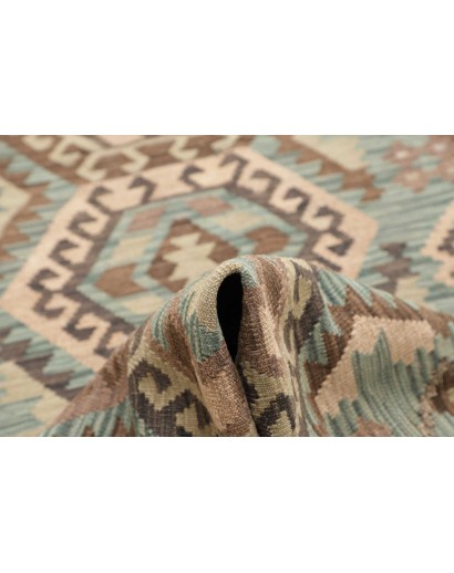 Tappeto Kilim Afghanistan azzurro bianco 86x285