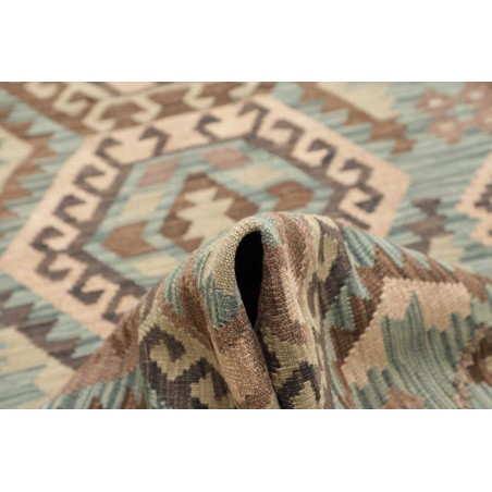 Tappeto Kilim Afghanistan azzurro bianco 86x285