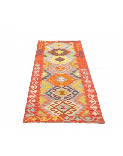 Tappeto Kilim Afghanistan arancione bianco 78x243