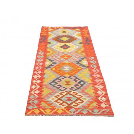 Tappeto Kilim Afghanistan arancione bianco 78x243