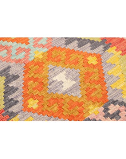 Tappeto Kilim Afghanistan arancione bianco 78x243