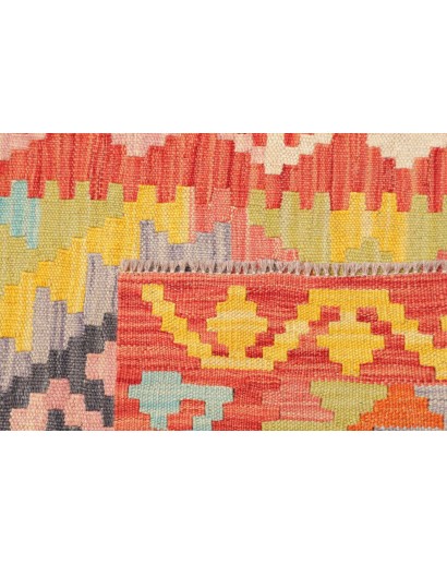 Tappeto Kilim Afghanistan arancione bianco 78x243