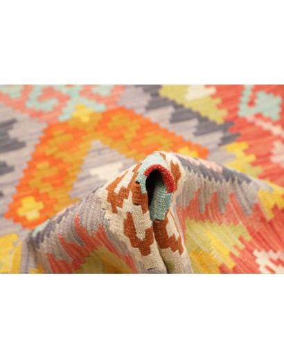 Tappeto Kilim Afghanistan arancione bianco 78x243