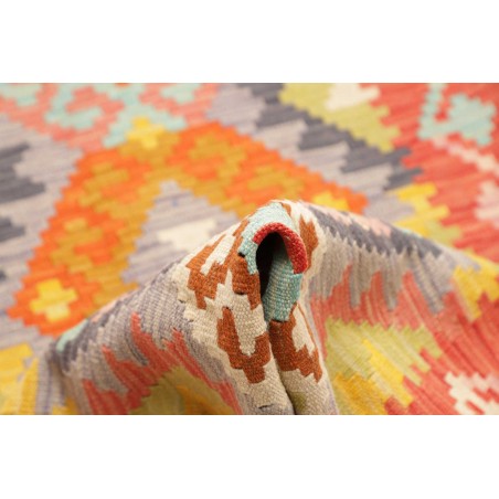 Tappeto Kilim Afghanistan arancione bianco 78x243