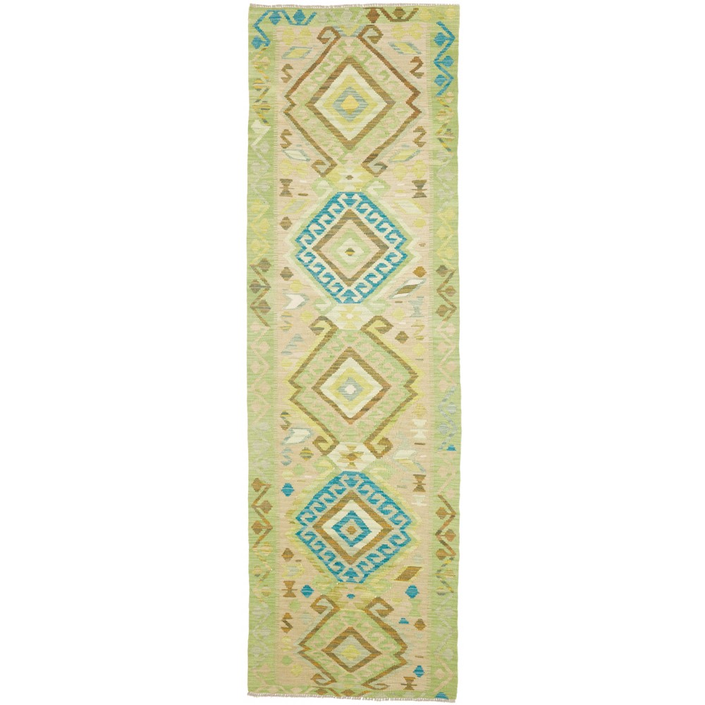 Tappeto Kilim Afghanistan marrone blu 87x294