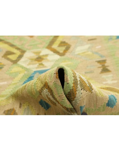 Tappeto Kilim Afghanistan marrone blu 87x294