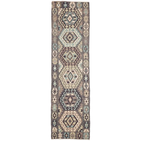 Tappeto Kilim Afghanistan marrone azzurro 81x298