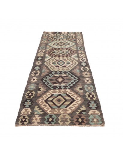Tappeto Kilim Afghanistan marrone azzurro 81x298
