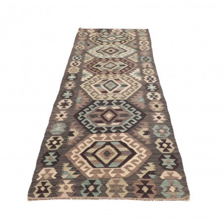 Tappeto Kilim Afghanistan marrone azzurro 81x298
