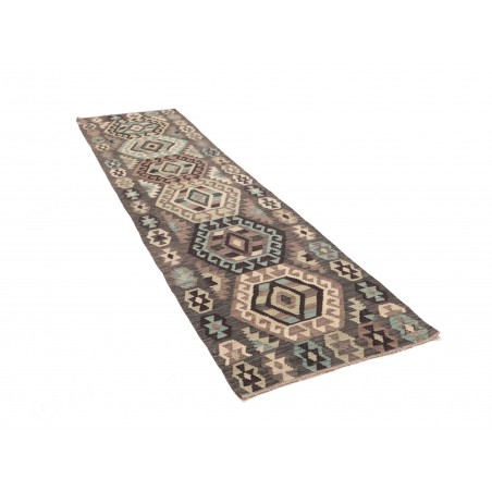 Tappeto Kilim Afghanistan marrone azzurro 81x298