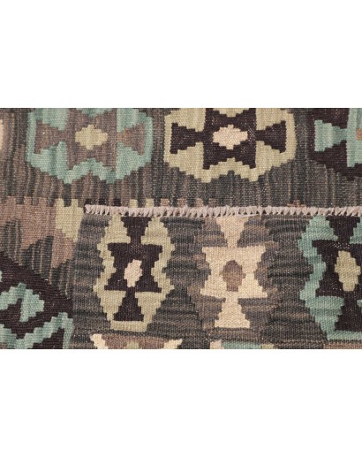Tappeto Kilim Afghanistan marrone azzurro 81x298