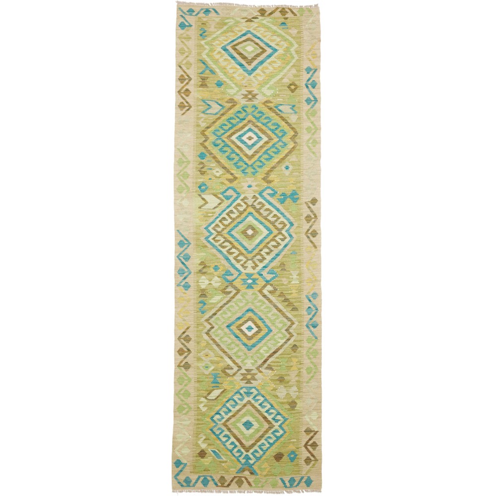 Tappeto Kilim Afghanistan marrone blu 87x287