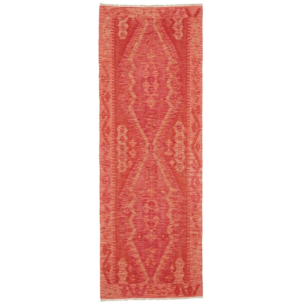 Tappeto Kilim Afghanistan rosso arancione 87x244