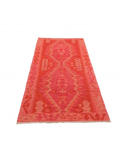 Tappeto Kilim Afghanistan rosso arancione 87x244
