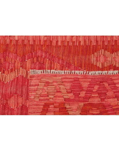 Tappeto Kilim Afghanistan rosso arancione 87x244