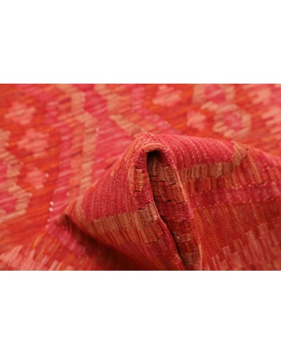 Tappeto Kilim Afghanistan rosso arancione 87x244