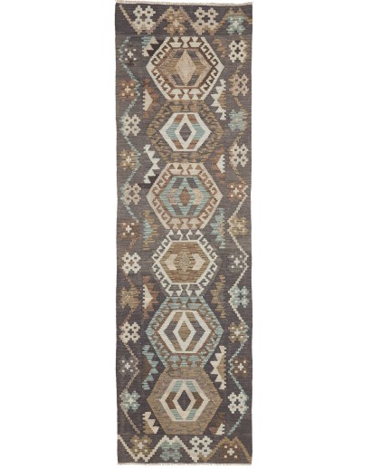 Tappeto Kilim Afghanistan azzurro beige 82x288