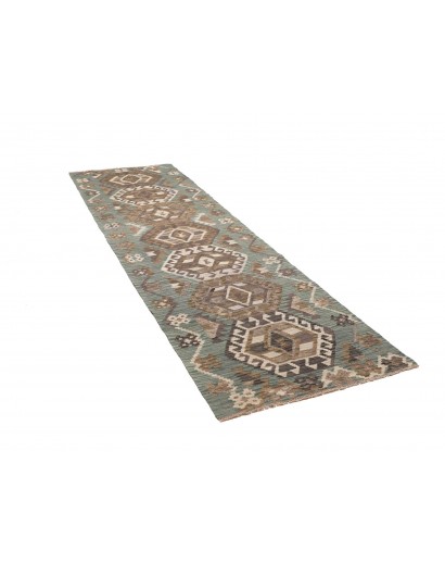 Tappeto Kilim Afghanistan marrone bianco 88x295