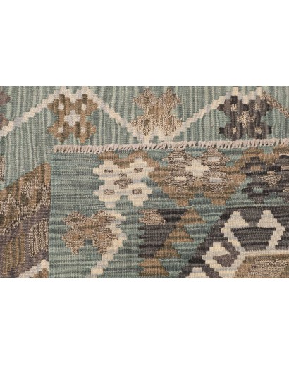 Tappeto Kilim Afghanistan marrone bianco 88x295