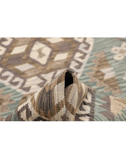 Tappeto Kilim Afghanistan marrone bianco 88x295
